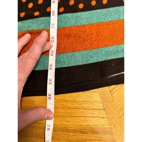 UK Tenki Fall Multi-Colored Tunic Dress Style Soft Knit Size M/L Short Sleeves - Picture 8 of 8